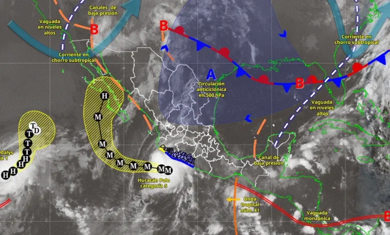 Clima hoy: lluvias por huracán Polo en estos estados, a la espera del frente frío (Imagen de Conagua)