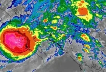 Huracán Polo llega a Baja California Sur con lluvias y vientos de categoría 3 (Imagen de Conagua)