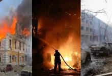 Rusia lanza drones y misiles contra Ucrania, hay fallecidos y decenas de heridos (Fotos de internet)