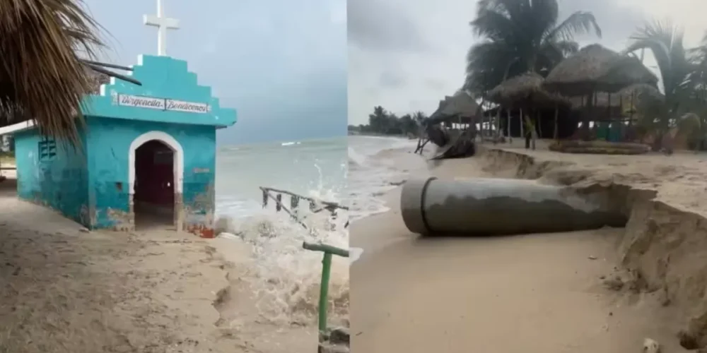 daños por tormenta isaías en sabancuy el mar deslava playas