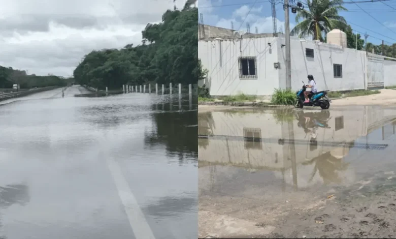 Aumentan encharcamientos en Champotón por lluvias intensas (Fotos de cortesía)