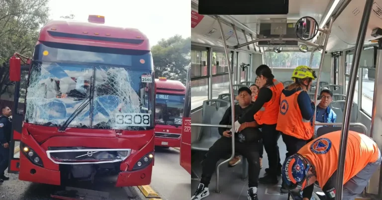 choque de metrobús deja 27 lesionados en iztacalco