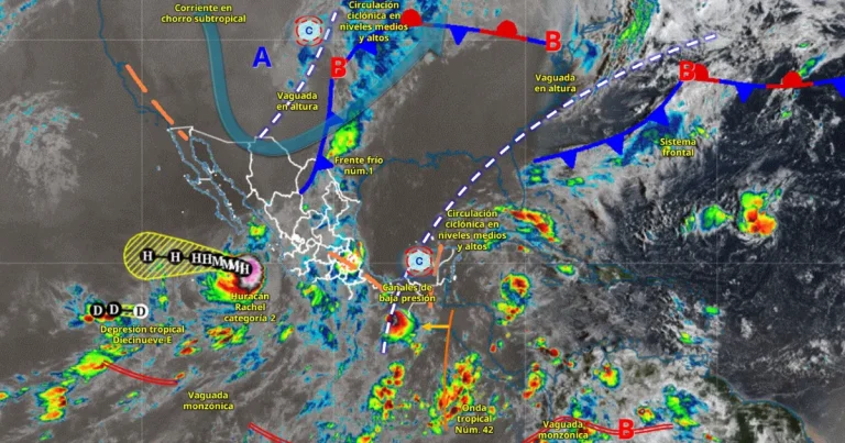 clima hoy 1 de octubre rachel y lluvias intensas