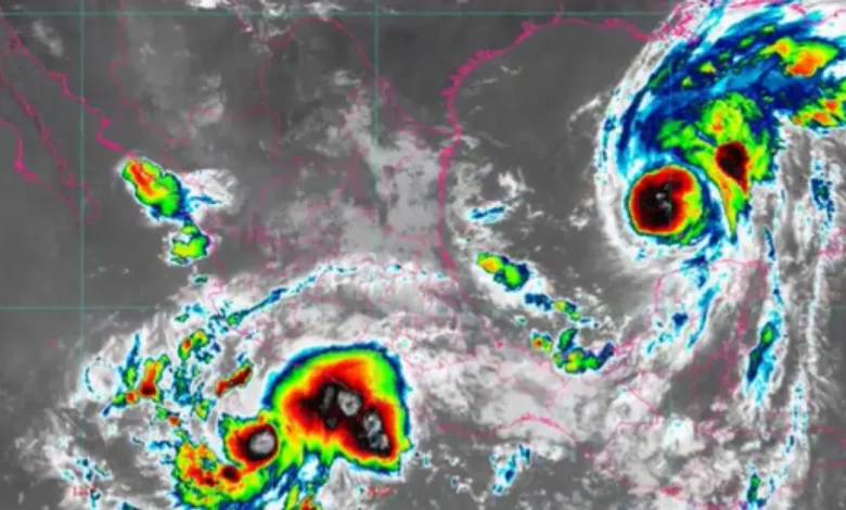 Huracán Isaias y tormenta tropical Simón rumbo a las costas, lluvias torrenciales (Imagen de Conagua)