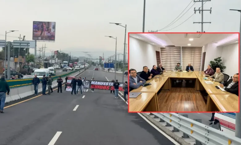 Bloqueo de la México-Pachuca (Fotos de internet)