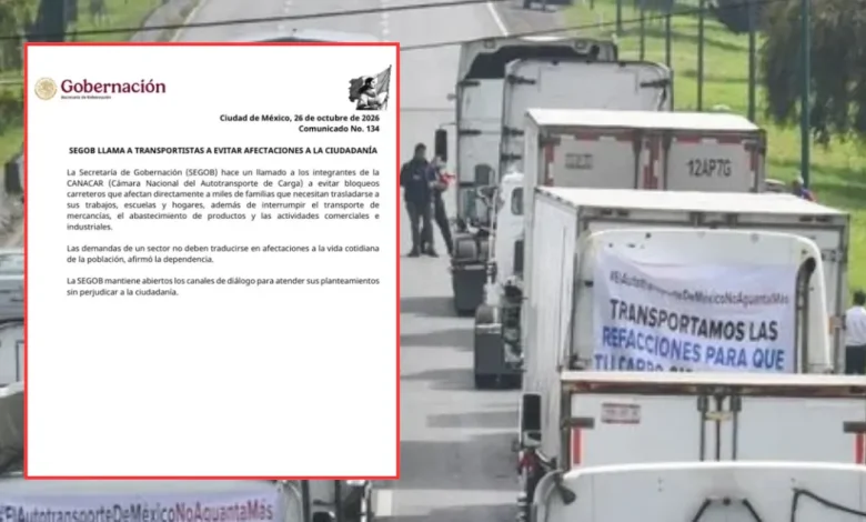 SEGOB llama a transportistas a evitar afectaciones a la ciudadanía (Foto de redes sociales)
