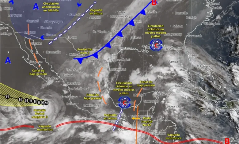 huracán rachel se aleja de méxico, pero habrá lluvias
