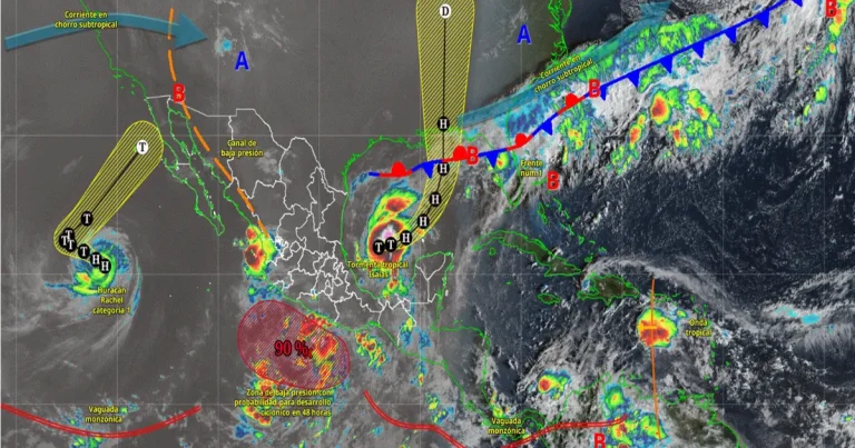 pronóstico del clima lluvias intensas en chiapas, oaxaca y yucatán